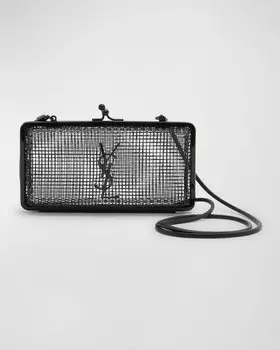 Металлическая сумка через плечо YSL Monogram Evening Cage Saint Laurent, цвет Black