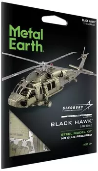 Металлическая Земля, вертолет Black Hawk UH-60 Модель для сборки. Fascinations