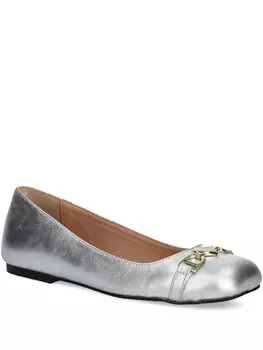 Металлические балетки Love Moschino, серебряный