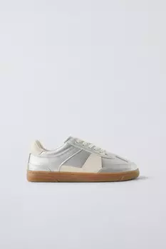 Металлические кроссовки ZARA, серебряный
