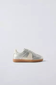 Металлические кроссовки ZARA, серебряный