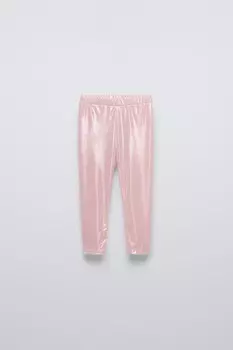 Металлические леггинсы ZARA, розовый
