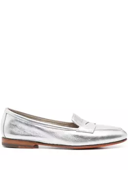 Металлические мокасины Santoni, серебряный