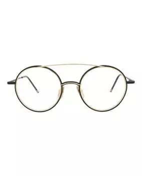 Металлические оптические оправы Aviator-Frame Thom Browne, цвет black iron/12k white gold grey