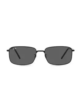 Металлические прямоугольные солнцезащитные очки RB3717 Ray-Ban, черный