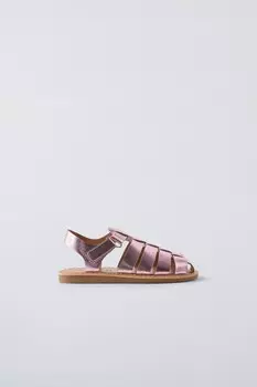 Металлические сандалии ZARA, розовый