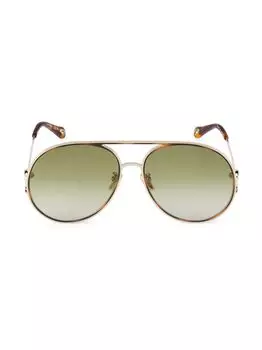Металлические солнцезащитные очки Austine 61MM Pilot Chlo, золотой