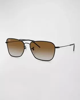 Металлические солнцезащитные очки-авиаторы с обратным градиентом Ray Ban, цвет Black