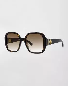 Металлические солнцезащитные очки-бабочки Stella McCartney, цвет Brown