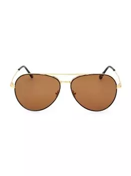 Металлические солнцезащитные очки Navigator 60MM Tom Ford, желтый