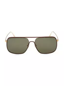 Металлические солнцезащитные очки Pilot 59MM Tom Ford, золотой