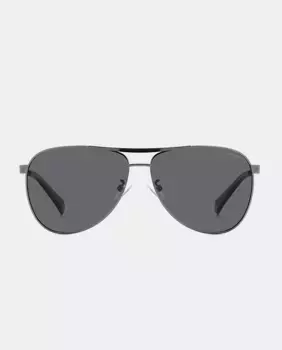 Металлические солнцезащитные очки-пилоты Polaroid, серебрянный