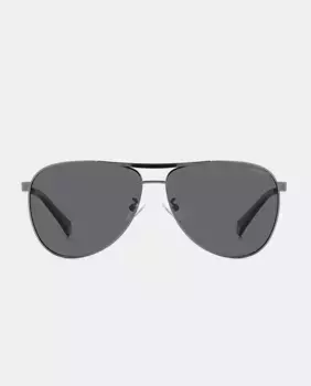 Металлические солнцезащитные очки-пилоты Polaroid, серебряный