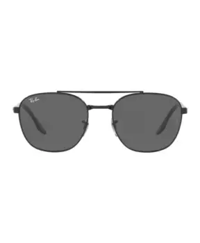 Металлические солнцезащитные очки с серыми линзами Ray-Ban, черный