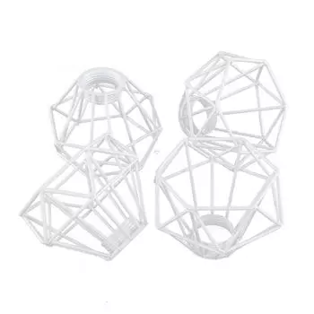 Металлический белый абажур, набор из 4 шт. для настольной лампы E14, проволочный абажур в стиле ретро Licht-Erlebnisse