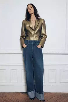 Металлический блейзер ZARA, золотой