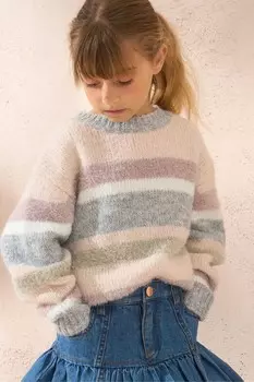 Металлический джемпер в полоску Sloane Angel & Rocket, розовый