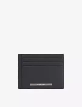 Металлический кошелек с логотипом Calvin Klein, черный