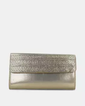 Металлический кошелек со стразами Menbur, золотой