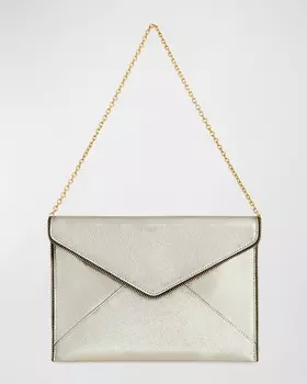 Металлический кожаный клатч Leo с ремешком-цепочкой Rebecca Minkoff