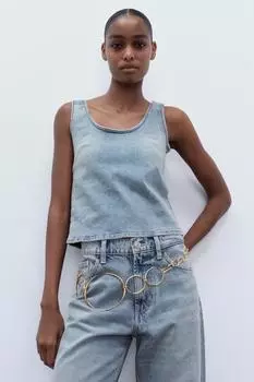 Металлический круглый ремень ZARA, золотой