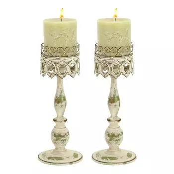 Металлический кружевной подсвечник, набор из 2 предметов