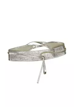 Металлический пояс-завязка идеально подходит для платьев и торжественных случаев Collezione alessandro, золото