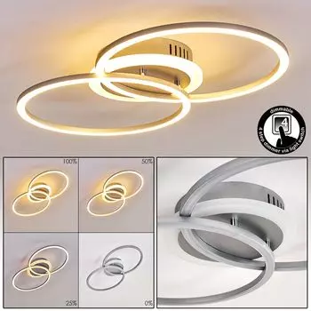 Металлический потолочный светильник Austis серебристого цвета с регулируемой яркостью hofstein