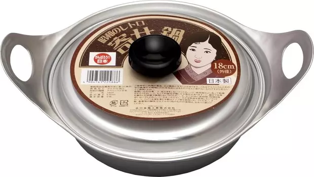 Металлический родительско-детская кастрюля Taniguchi, 7,1 дюйма (18 см), производство Япония, алюминиевая кастрюля, цвет Showa Retro Silver Taniguchi metal, Silver