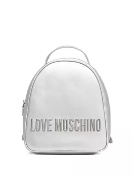 Металлический рюкзак с логотипом Love Moschino, серебряный