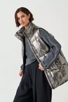 Металлический стеганый жилет Alice Hush, серебряный