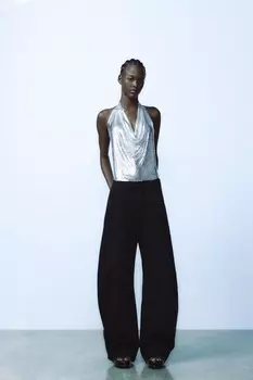 Металлический топ-холтер ZARA, серебряный
