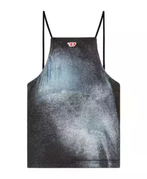 Металлический топ с размытым эффектом Diesel, черный