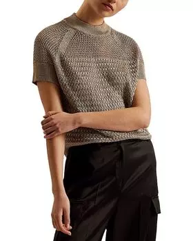 Металлический трикотажный топ Abaly Ted Baker, зеленый