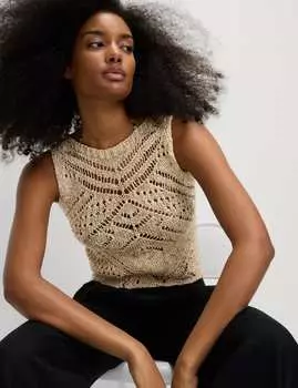 Металлический жилет с хлопком Marks & Spencer, цвет Gold mix