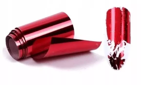 Металлизированная трансферная фольга, красная, 4смx10см, Inna marka