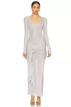 Металлизированное вязаное платье Ashera Ser.O.Ya, silver