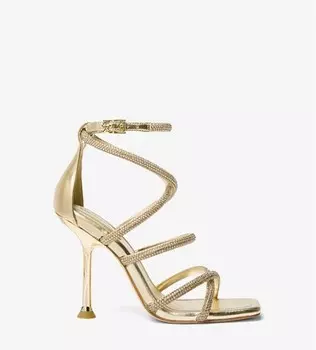 Металлизированные босоножки из искусственной замши с украшением Michael Kors Michael Imani, золотой