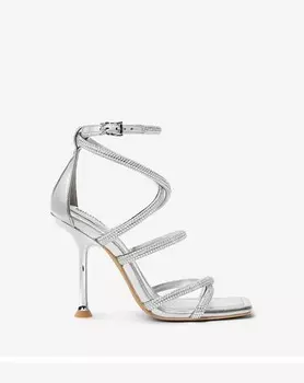 Металлизированные босоножки из искусственной замши с украшением Michael Kors Michael Imani, серебряный