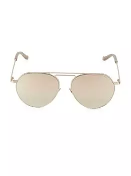 Металлизированные солнцезащитные очки 56 мм Cutler and Gross, золотой