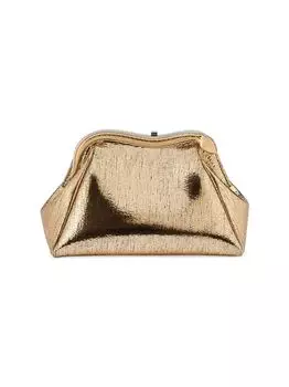 Металлизированный кожаный клатч Serpentine BVLGARI, золотой