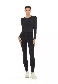 Металлизированный верх с длинными рукавами Wolford, цвет black/silver