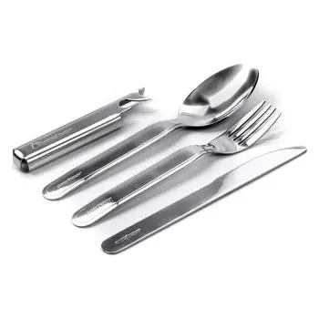 METEOR - Столовые приборы для улицы - Столовые приборы для походов - Столовые приборы из 3 предметов, серебро