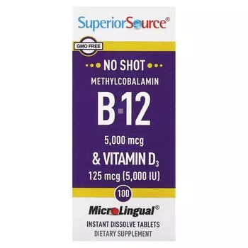 Метилкобаламин B-12 и витамин D3 MicroLingual Superior Source, 100 растворяющихся таблеток