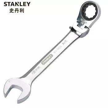 Метрический прецизионный полированный ключ с подвижной головкой Stanley, открытый быстродействующий ключ двойного назначения, 12 мм 91-892-1L-22
