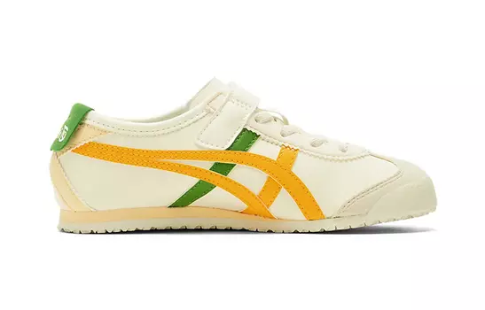 MEXICO 66 Детские кроссовки PS Low-top бежевые/желтые/зеленые Onitsuka Tiger