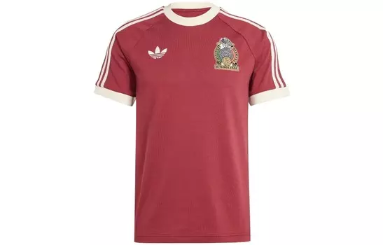 Мексиканская футболка Adicolor с 3 полосками, бордовая Adidas Originals, красный