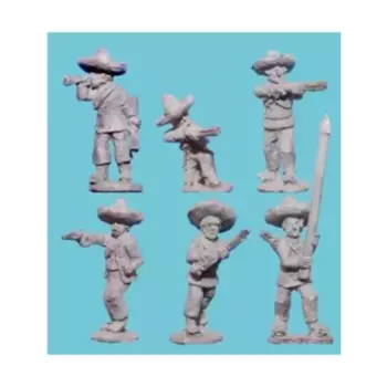 Мексиканская иррегулярная кавалерия спешена с командованием, American Experience - Uprising in Mexico (15mm) (Blue Moon)