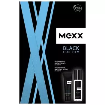 Mexx Black For Him Подарочный набор Дезодорант-спрей 75 мл + Гель для душа 50 мл Coty