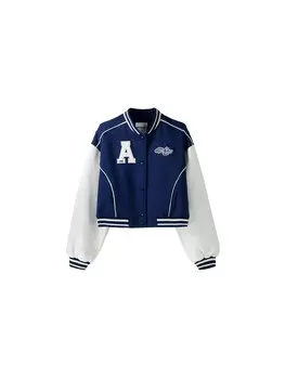 Межсезонная куртка Bershka, темно-синий/светло-голубой